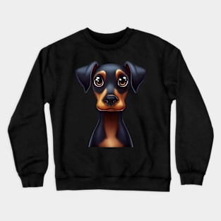 Playful Doberman Pinscher Graphic Design Crewneck Sweatshirt